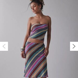 UO Ziggy Embroidered Knit Tube Top + Midi Skirt Set